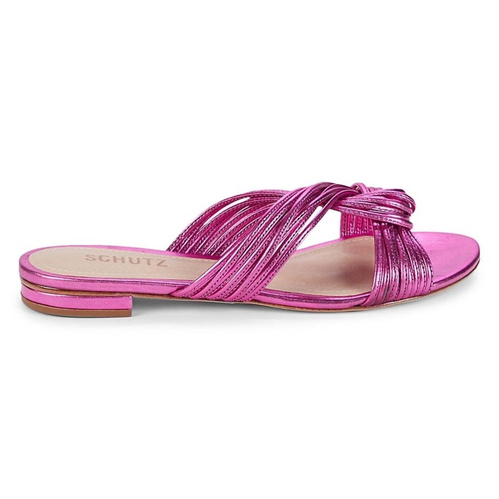 Schutz Khayla Metallic Pink Sandals - Picture 3 of 16